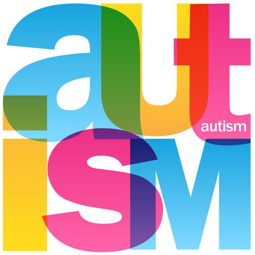 Das Wort Autismus in bunten Buchstaben